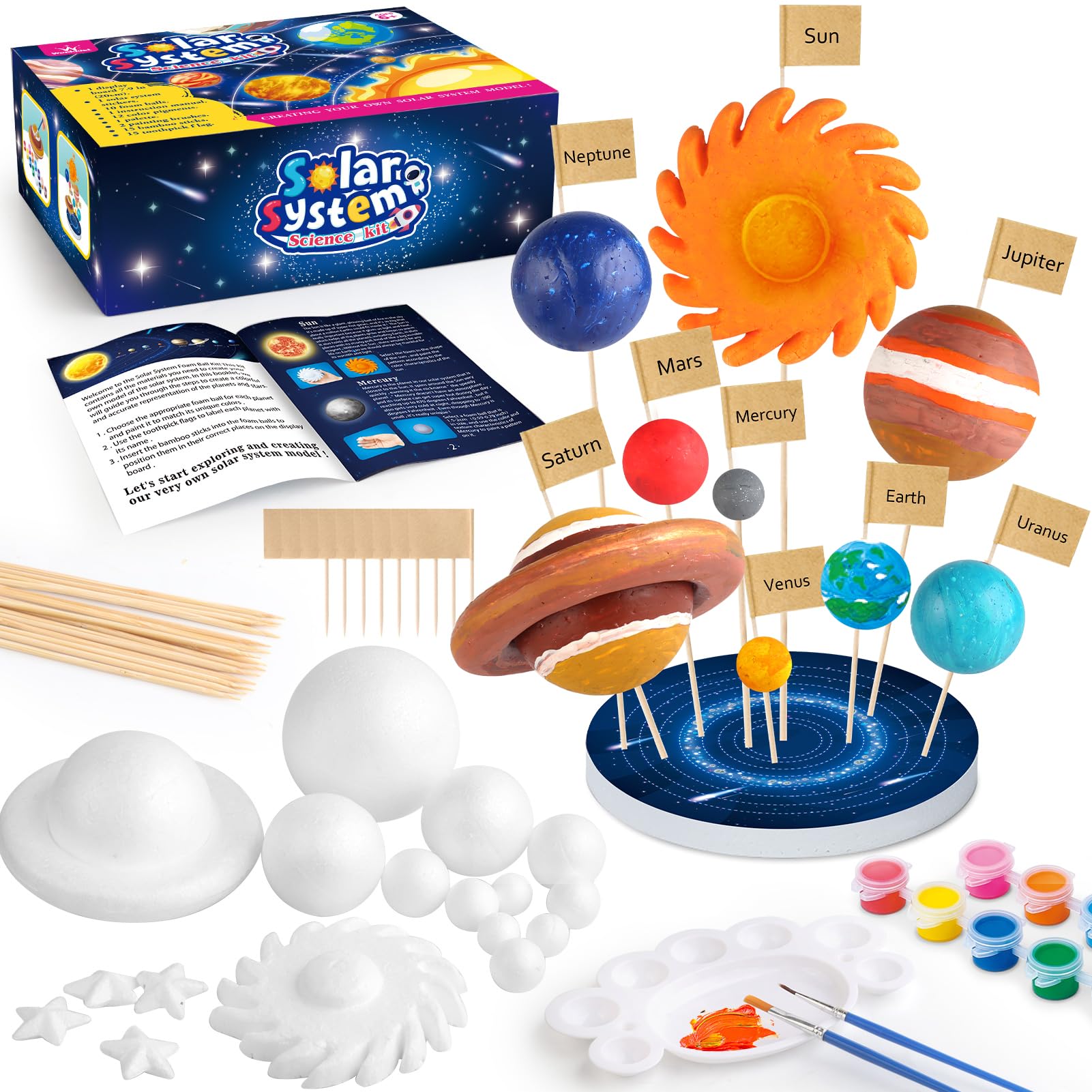 wookidel 64 PCS Solar System Project Kit, Solar System for Kids