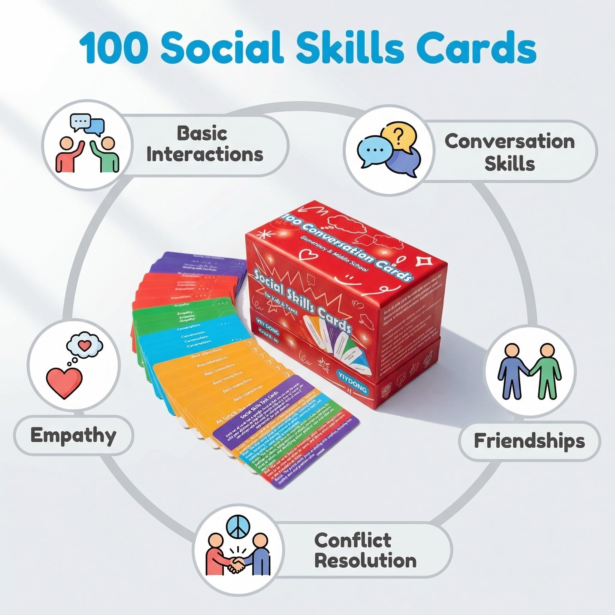 100 Social Skills Conversation Cards for Kids & Teens