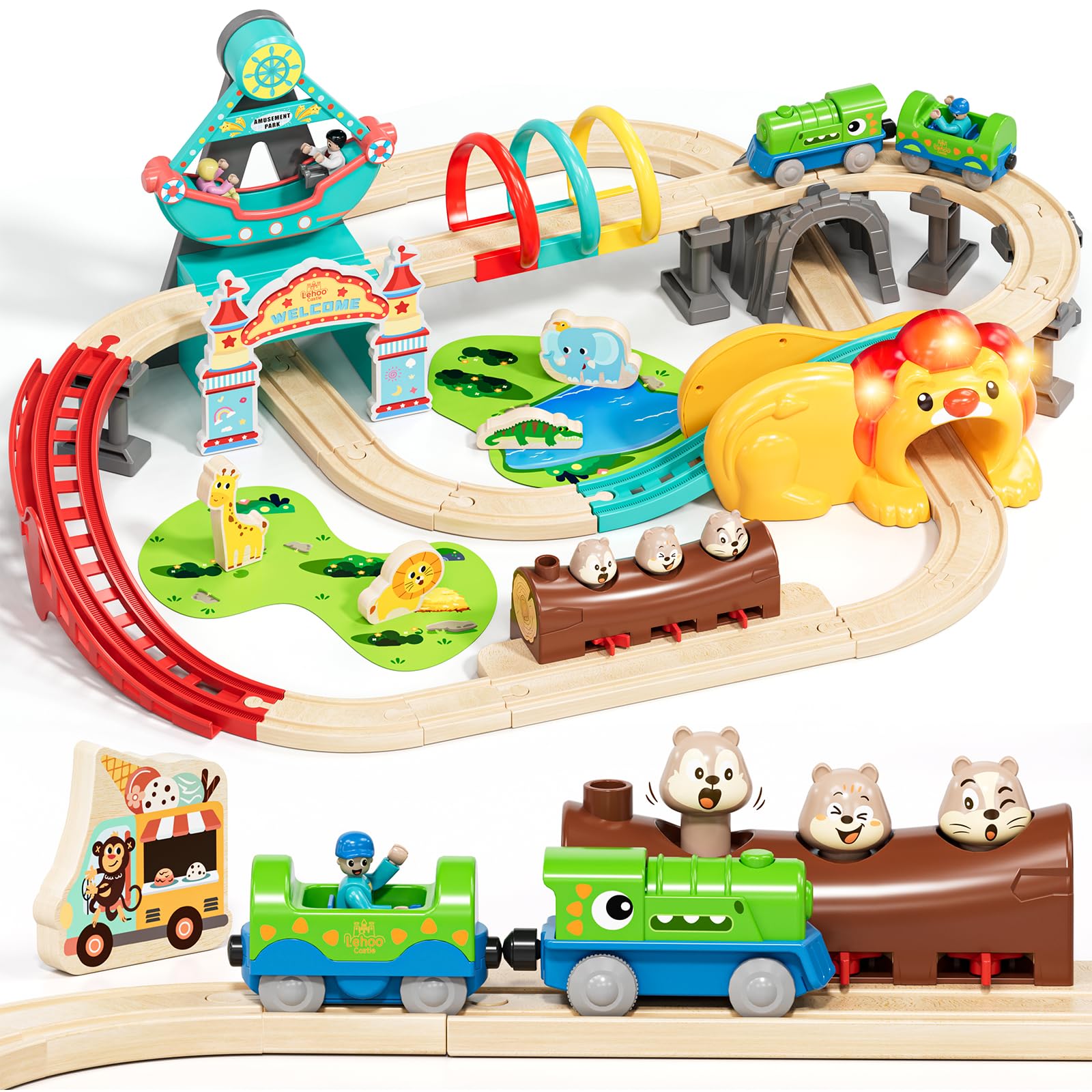Lehoo Castle Train Set for Toddlers