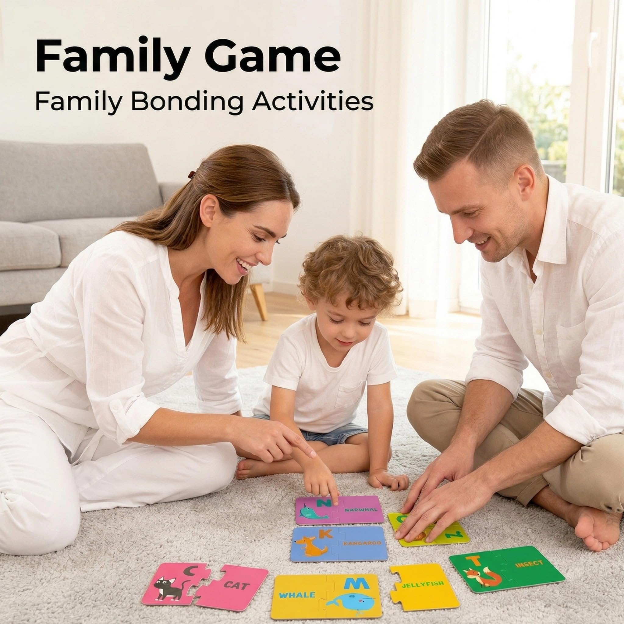 Alphabet Number Matching Puzzle Cards for Toddlers Learning Cognitive