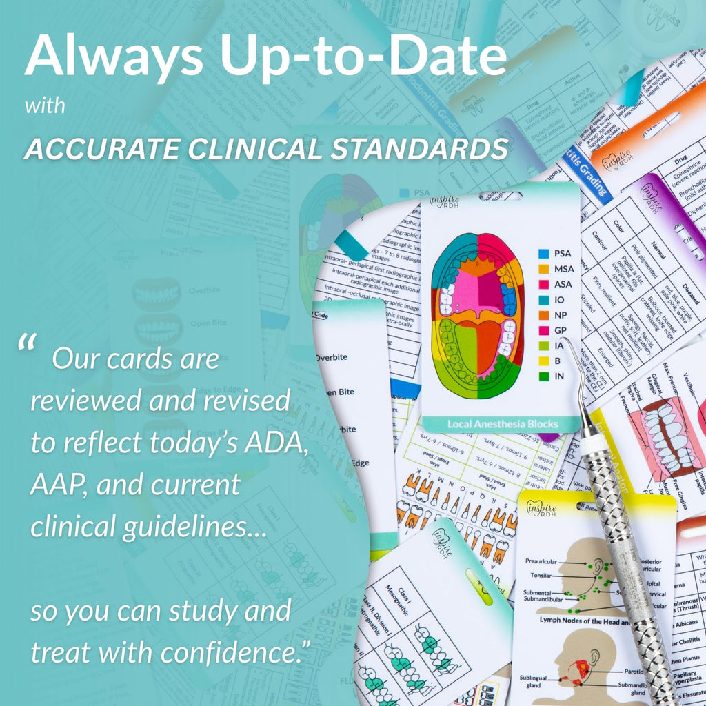 Dental Hygiene Reference & Study Cards for Students