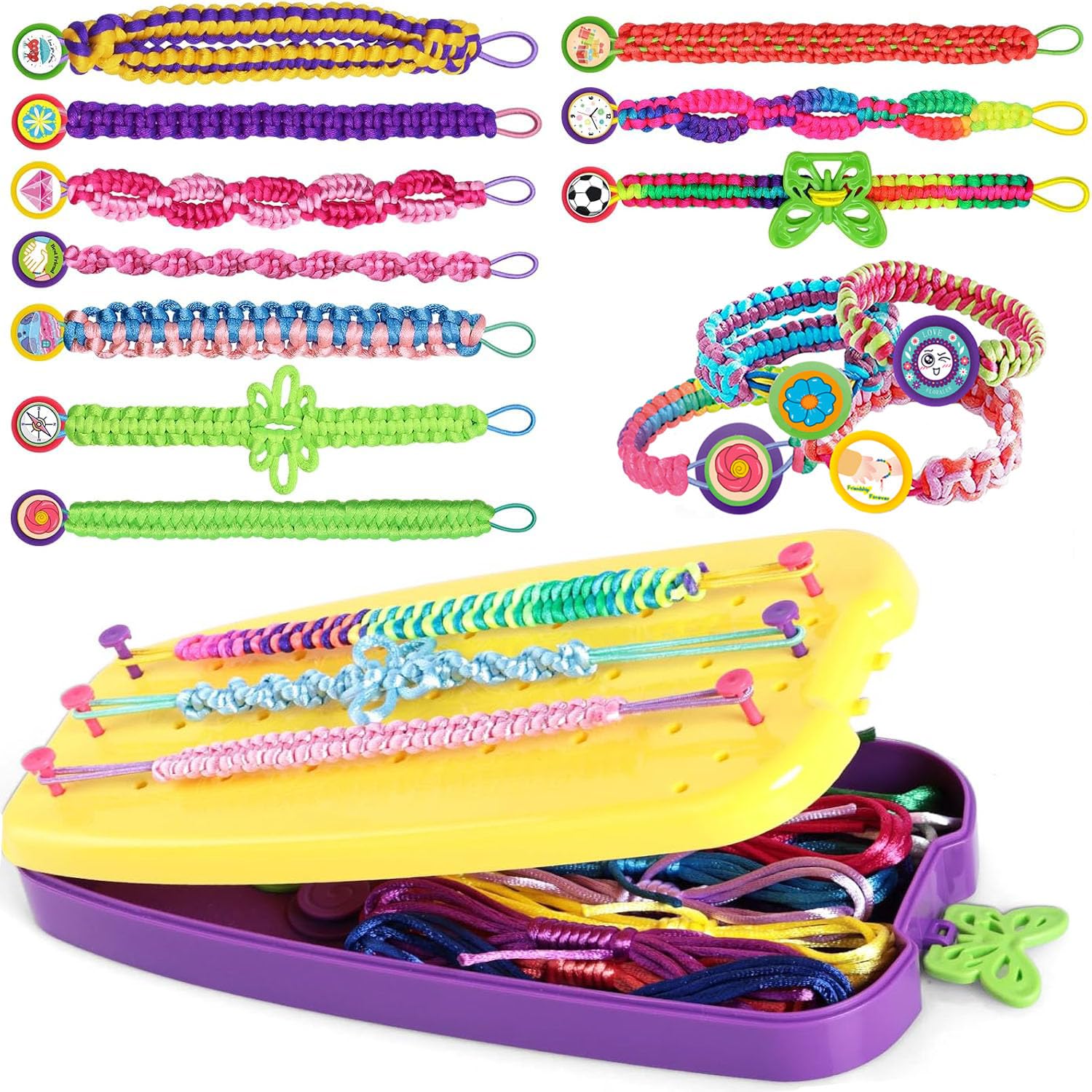 Friendship Bracelet Making Kit with String Maker Tool