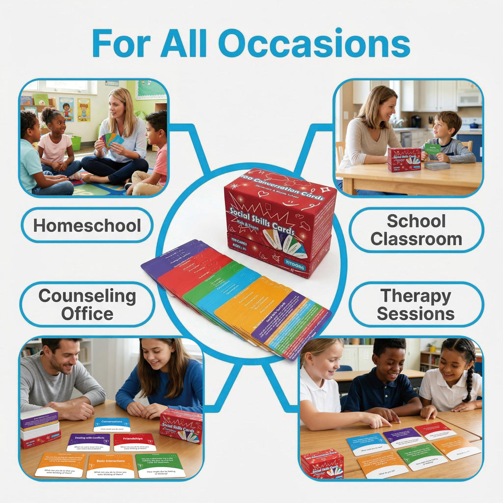 100 Social Skills Conversation Cards for Kids & Teens