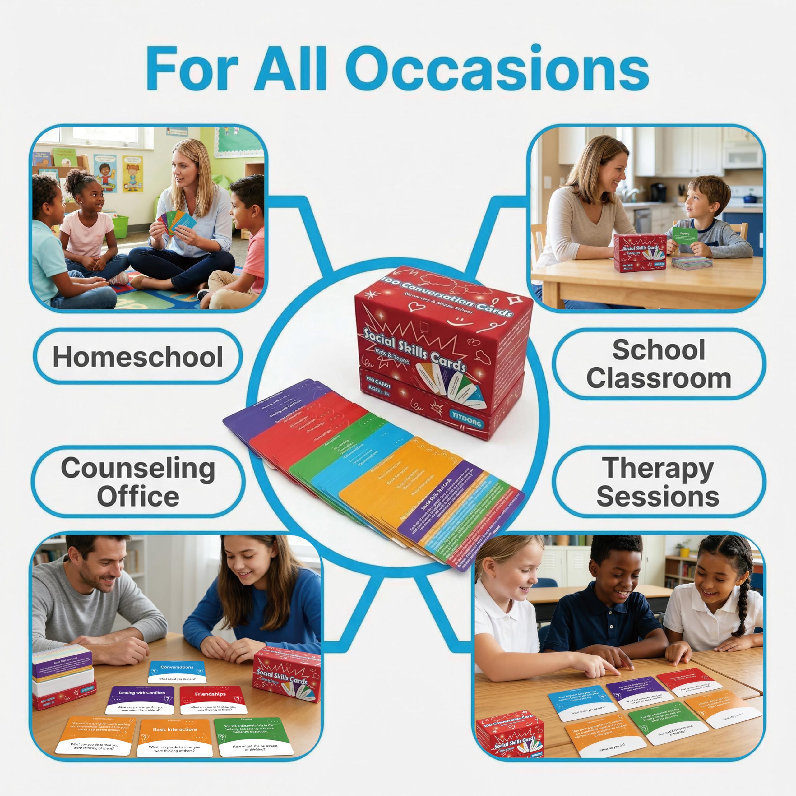 100 Social Skills Conversation Cards for Kids & Teens